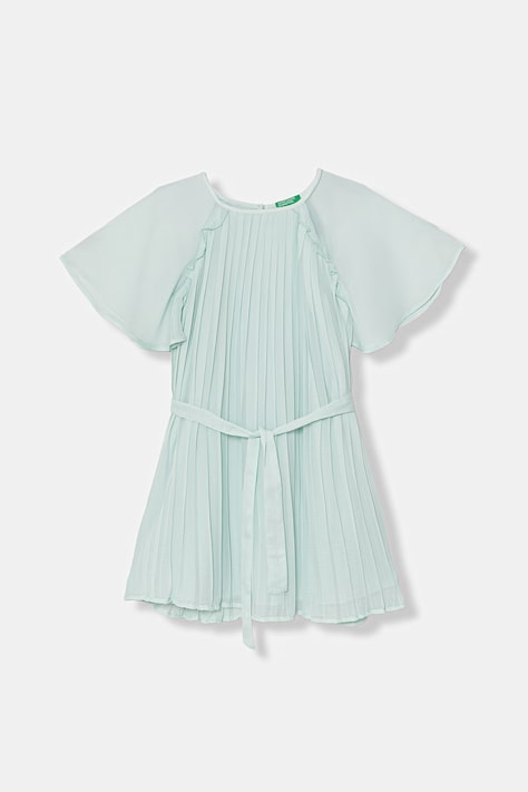 United Colors of Benetton πλισέ φόρεμα πράσινο απλό 41EXCV03R