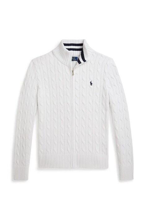 Παιδική βαμβακερή ζακέτα Polo Ralph Lauren χρώμα: άσπρο, 323A95566002