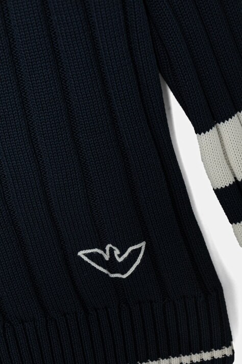 Emporio Armani кардиган дитячий бавовняний — SS26-SWB00W, темно-синій — фото 3