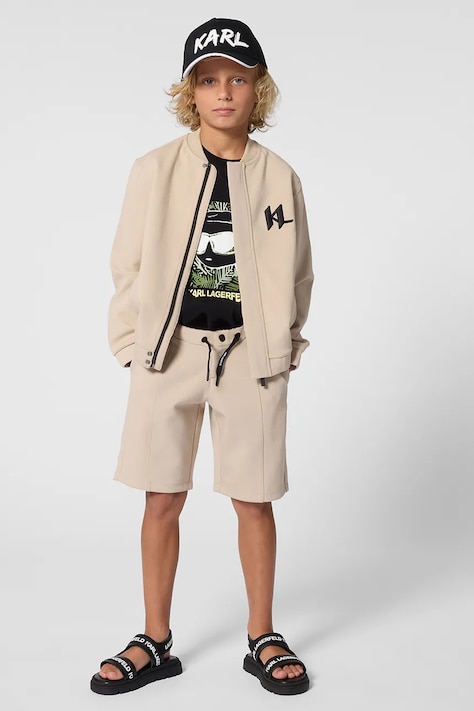 Otroški pulover Karl Lagerfeld bež barva, Z31090