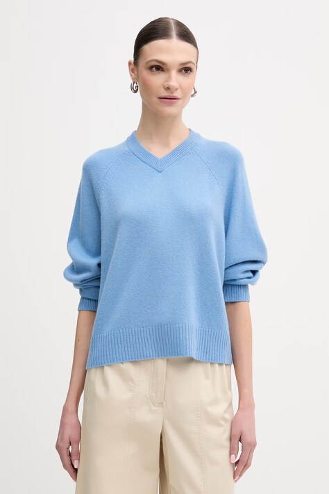 Weekend Max Mara sweter kaszmirowy CENTRO damski kolor niebieski 2615361061600