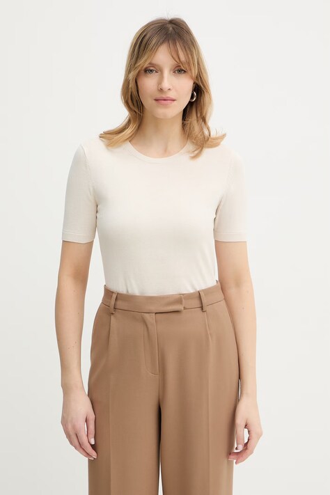 Weekend Max Mara sweter z dodatkiem jedwabiu GABARRA damski kolor beżowy lekki 2615361081600