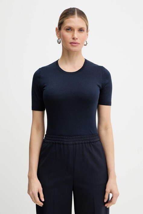 Weekend Max Mara sweter z dodatkiem jedwabiu GABARRA damski kolor granatowy lekki 2615361081600