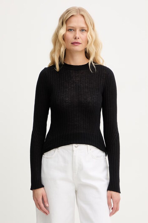 BOSS Orange sweter damski z dodatkiem wełny C Fennoni czarny 50555900