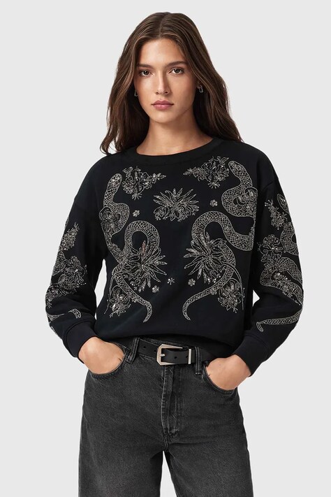 AllSaints sweter damski kolor czarny W146JD