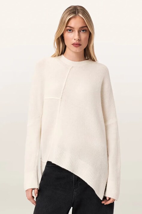 AllSaints Sweter damski z wełną beżowy W096KD