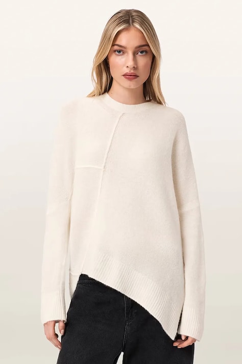 AllSaints Sweter damski z wełną beżowy W096KD