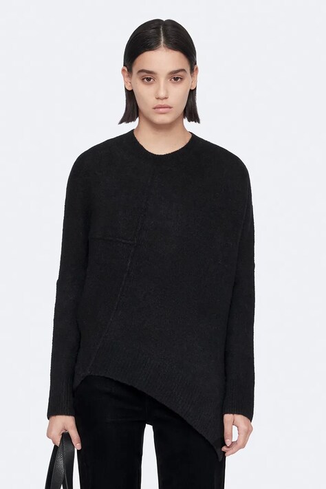 AllSaints Sweter damski z wełną czarny W096KD