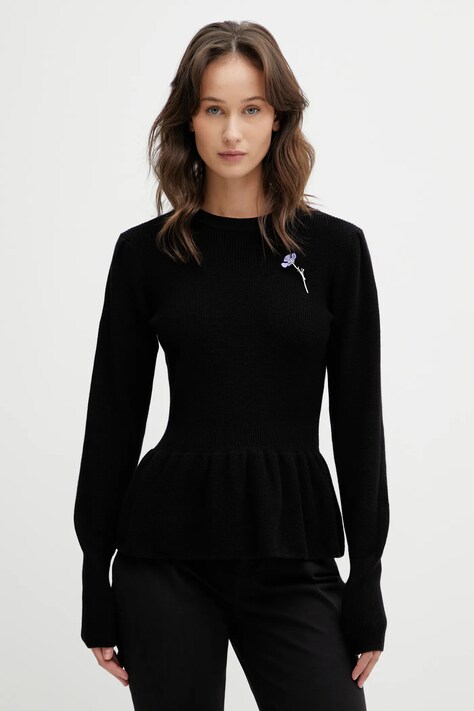 HUGO sweter bawełniany Sabanna damski kolor czarny 50554066
