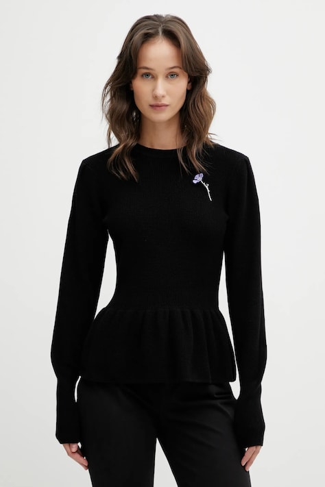 HUGO sweter bawełniany Sabanna damski kolor czarny 50554066