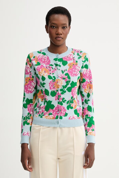 Kenzo kardigan z dodatkiem wełny damski kolor niebieski FG52CA7423DY