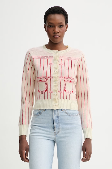 Kenzo cardigan din amestec de lână culoarea bej, FG52CA7353DH