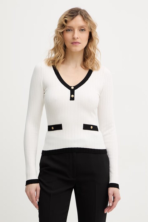 Guess sweter LAUREL damski kolor beżowy lekki W6RR26 Z3HP2