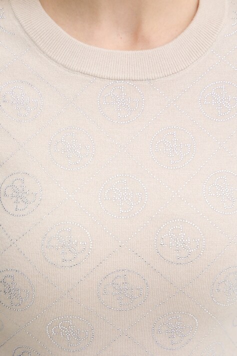 Светр з домішкою вовни Guess 4G — SS26-SWD03N, бежевий — фото 5