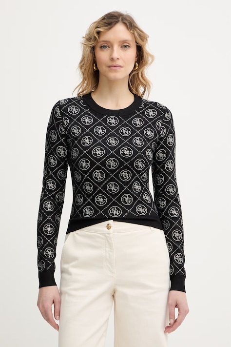 Guess maglione in misto lana 4G donna colore nero W6RR66 Z3JD2