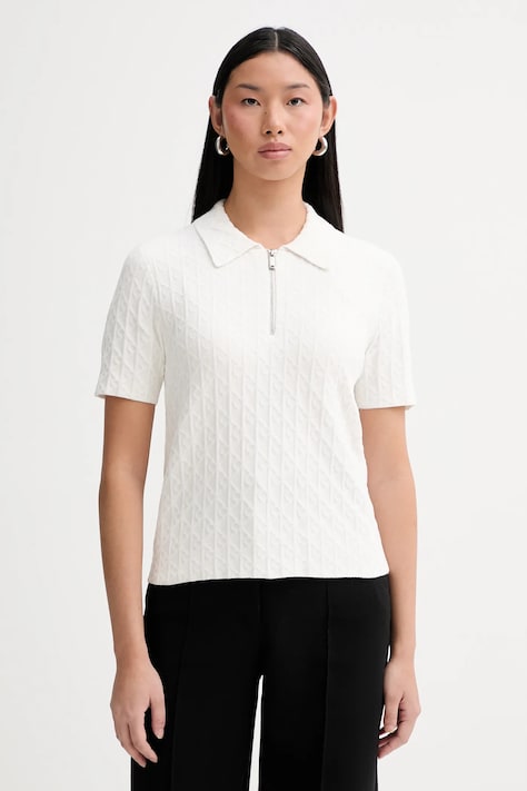 Polo tričko Calvin Klein dámské, béžová barva, LV044E325G