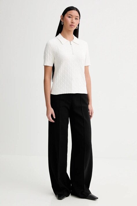 Calvin Klein polo damski kolor beżowy LV044E325G