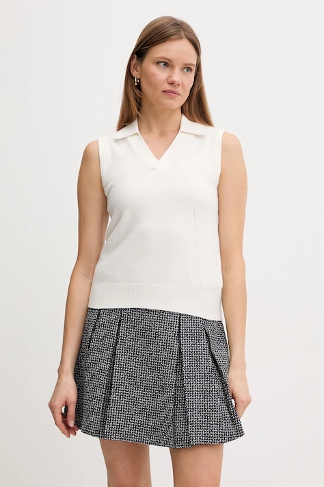 Dkny kamizelka damski kolor beżowy lekki UK5TRA38