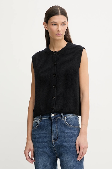 Marc O'Polo kamizelka z dodatkiem wełny damski kolor granatowy 600609065023