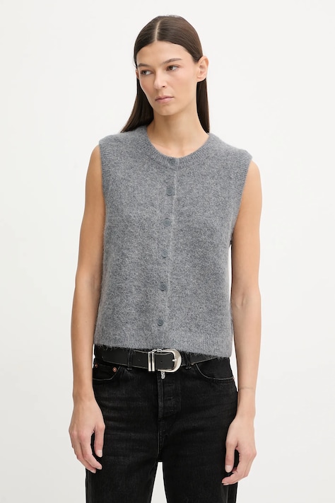 Telovnik z dodatkom volne Marc O'Polo siva barva, 5000007825