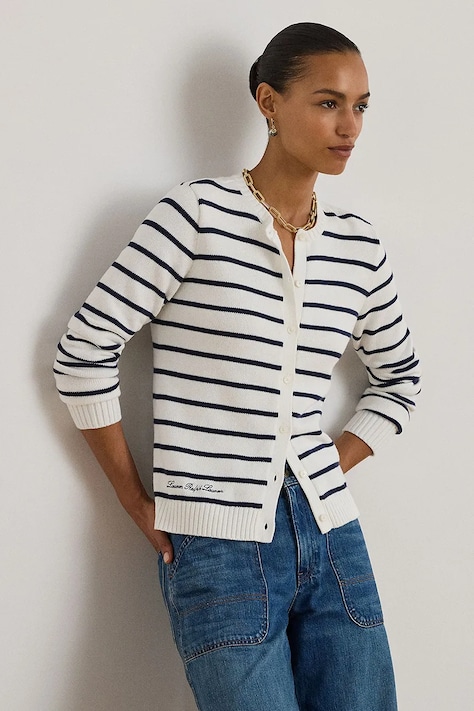 Lauren Ralph Lauren kardigan bawełniany damski kolor granatowy 200P03495