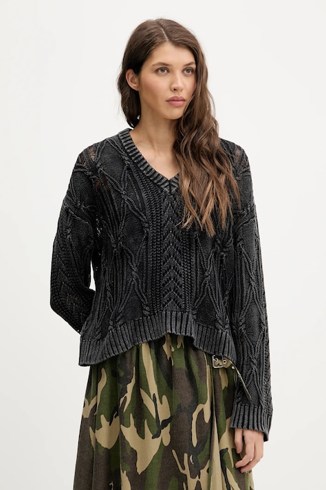 The Ragged Priest sweter bawełniany damski kolor czarny lekki RPAW251045KW