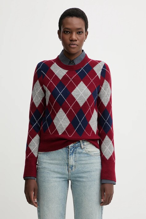 Miss Sixty sweter wełniany damski kolor bordowy 6S4RJ17300