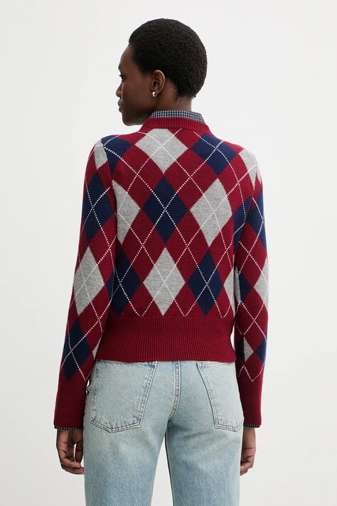 Miss Sixty sweter wełniany damski kolor bordowy 6S4RJ17300