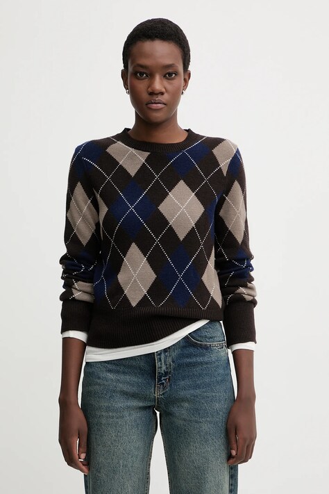 Miss Sixty sweter wełniany damski kolor brązowy 6S4RJ17300