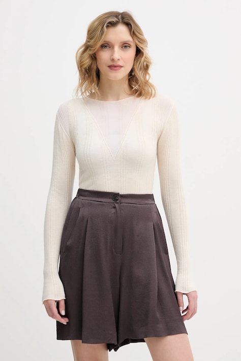 Pinko sweter z dodatkiem wełny damski kolor beżowy lekki 106317 A34B