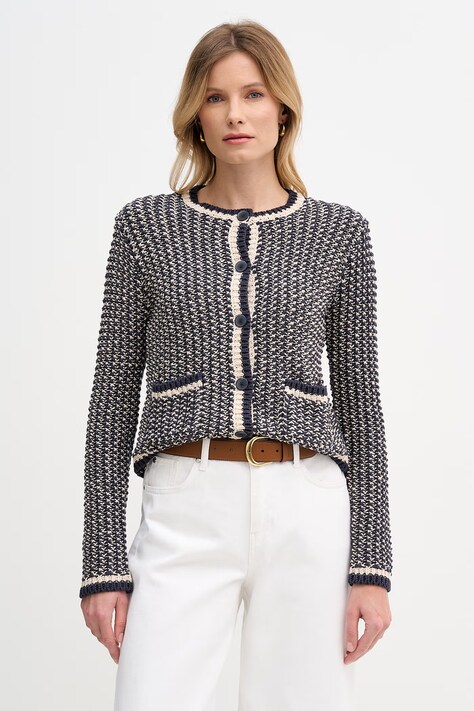 Pedro del Hierro kardigan damski bawełniany granatowy 3513303