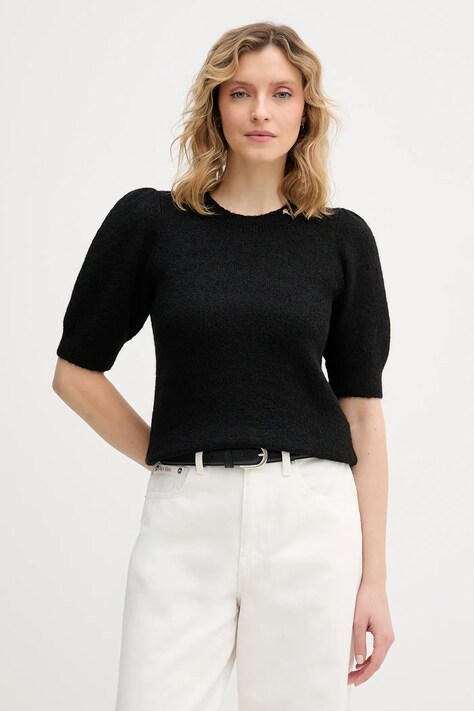 Joop! sweter z domieszką wełny damski kolor czarny lekki 30100725