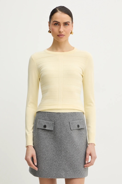 Morgan sweter damski kolor żółty lekki MENTA