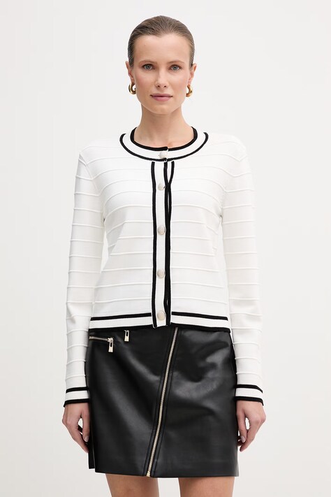 Morgan kardigan damski kolor biały lekki MLIO