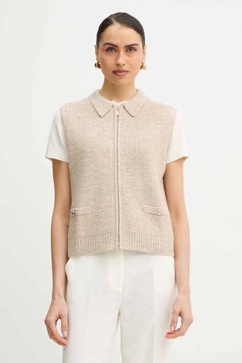 Morgan kamizelka damski kolor beżowy MVIRGI