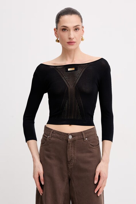 Elisabetta Franchi sweter damski czarny MK71W61E2