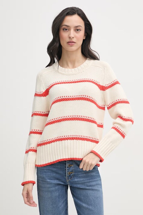 Mos Mosh sweter damski bawełniany beżowy 176680