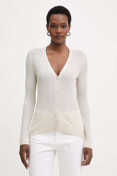 Liu Jo kardigan damski z wiskozą beżowy WA6291 MS46J