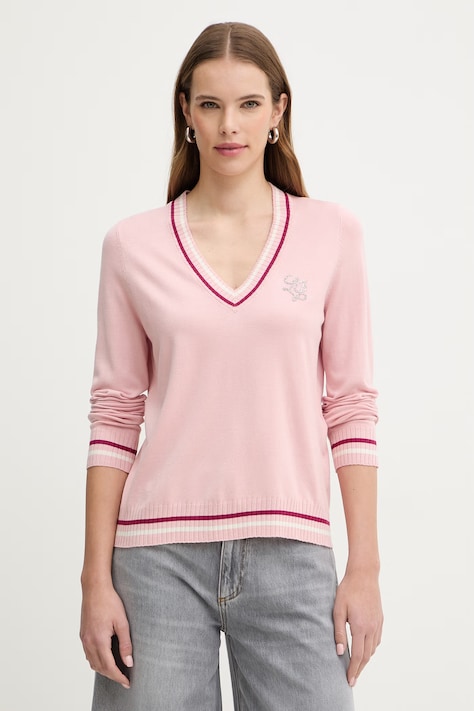 Liu Jo sweter damski kolor różowy lekki TA6068 MS49I