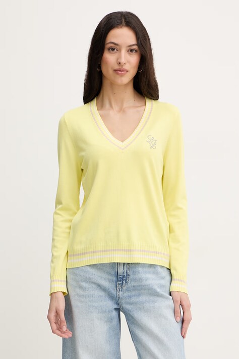 Liu Jo sweter damski kolor żółty lekki TA6068 MS49I