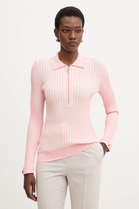 Liu Jo sweter damski kolor różowy lekki TA6115 MS55N