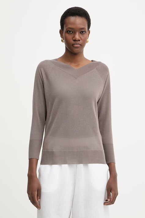 Marella sweter damski z wiskozą MLMTUBO brązowy 2613361095200