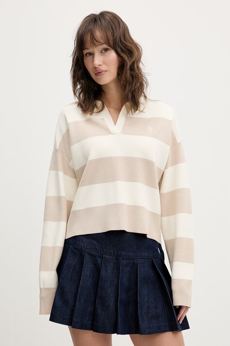 Guess Jeans sweter damski kolor beżowy W6RR16 Z3FC2