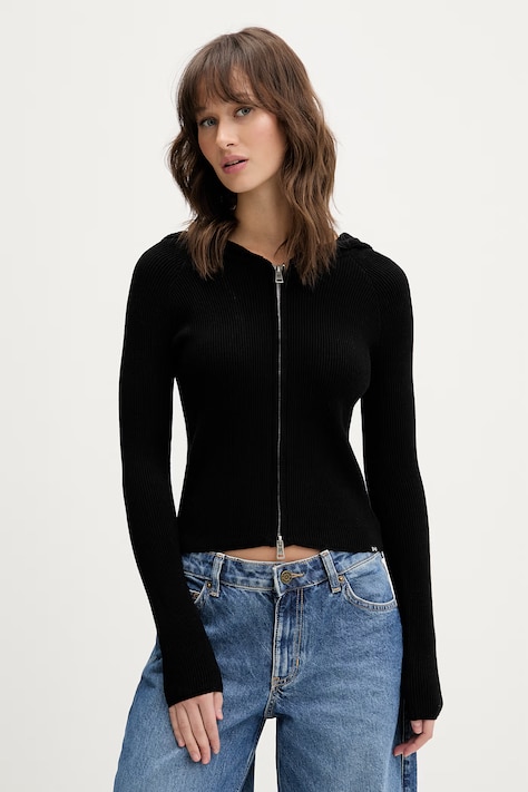 Guess Jeans kardigan damski kolor czarny W6RR18 Z3P32