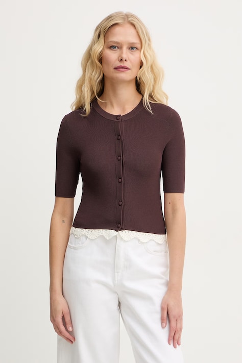 Marella kardigan damski z wiskozy FARNETO brązowy 2613341022200