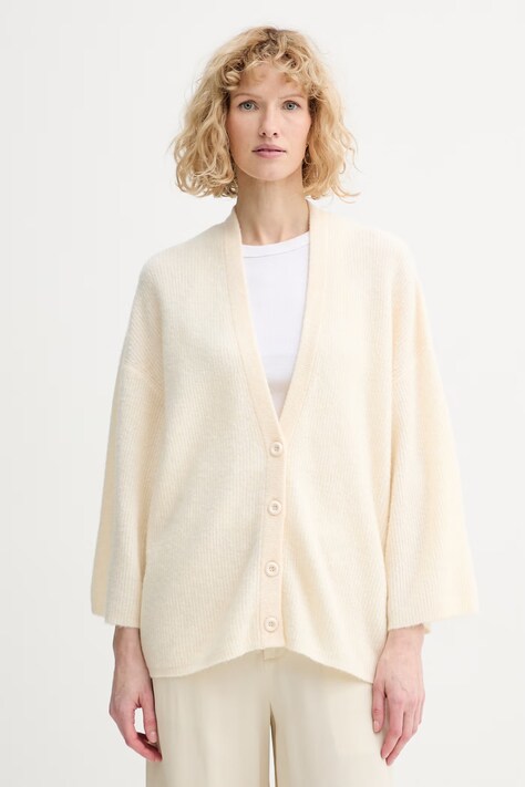 American Vintage kardigan z dodatkiem wełny damski kolor beżowy DAM19F