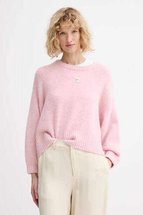 American Vintage sweter z dodatkiem wełny damski kolor różowy ciepły EAST18VC