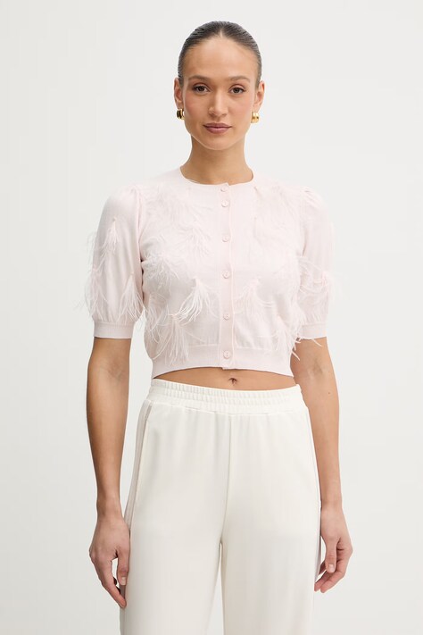 Twinset kardigan damski kolor różowy lekki 261TP3421