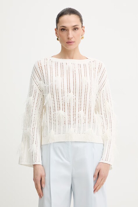 Twinset sweter damski kolor beżowy lekki 261TP3292