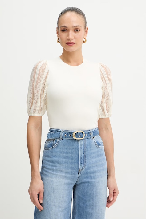 Twinset sweter damski kolor beżowy lekki 261TP3431